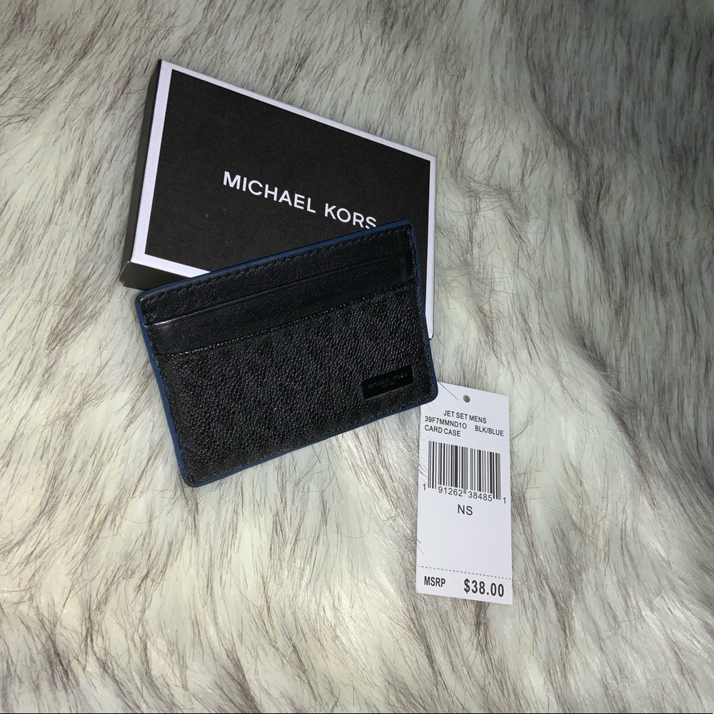 Michael Kors Jet Set Men’s Card Case BLK/BLUE